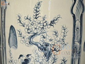 Đôi lộc bình họa tiết Tứ Cảnh men tràm cổ, cao 1m6