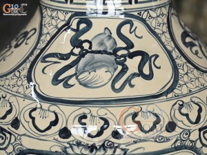 Đôi lộc bình họa tiết Tứ Cảnh men tràm cổ, cao 1m6