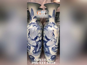 Đôi lộc bình họa tiết Tùng Hạc, cao  1m4