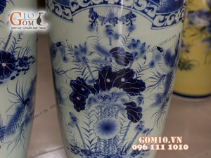 Đôi lộc bình men bóng, vẽ Phúc Đức 1m6 – Hàng vẽ kĩ