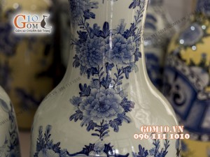 Đôi lộc bình men bóng, vẽ Phúc Đức 1m6 – Hàng vẽ kĩ