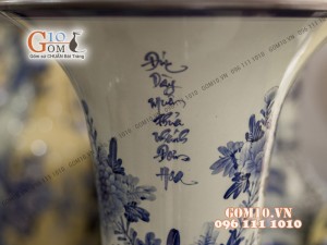 Đôi lộc bình men bóng, vẽ Phúc Đức 1m6 – Hàng vẽ kĩ