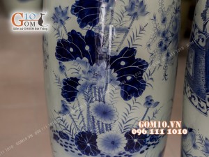 Đôi lộc bình men bóng, vẽ Phúc Đức 1m6 – Hàng vẽ kĩ