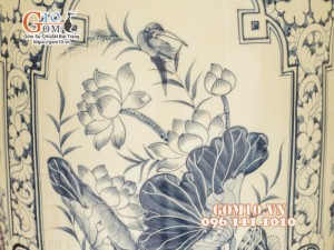 Đôi lộc bình men cổ họa tiết Tứ cảnh Tùng Cúc Sen Mai, cao 1m55 (Cả chân)