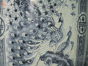 Đôi lộc bình men rạn cổ vẽ Tứ Cảnh Bốn Mùa, cao 1m60