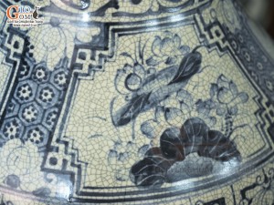 Đôi lộc bình men rạn cổ vẽ Tứ Cảnh Bốn Mùa, cao 1m60