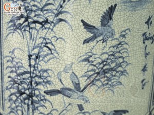 Đôi lộc bình men rạn cổ vẽ Tứ Cảnh Bốn Mùa, cao 1m60