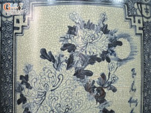 Đôi lộc bình men rạn cổ vẽ Tứ Cảnh Bốn Mùa, cao 1m60