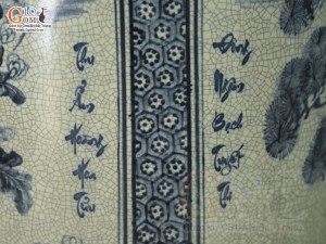 Đôi lộc bình men rạn cổ vẽ Tứ Cảnh Bốn Mùa, cao 1m60