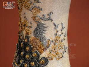 Đôi lộc bình men rạn đắp nổi Đức Phúc Công kênh, cao 1m6