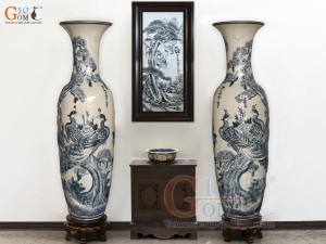 Đôi lộc bình men rạn nổi Công Tùng, cao 1m4