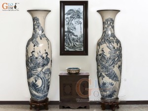 Đôi lộc bình men rạn nổi Công Tùng, cao 1m4