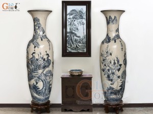 Đôi lộc bình men rạn nổi Công Tùng, cao 1m4