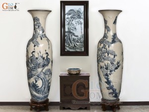 Đôi lộc bình men rạn nổi Công Tùng, cao 1m4