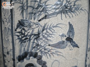 Đôi lộc bình men rạn nổi Tứ Cảnh Phúc Đức, cao 1m4