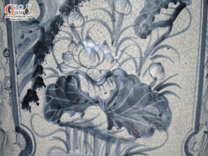 Đôi lộc bình men rạn nổi Tứ Cảnh Phúc Đức, cao 1m4