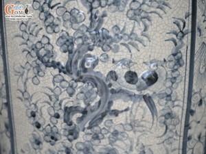 Đôi lộc bình men rạn nổi Tứ Cảnh Phúc Đức, cao 1m4