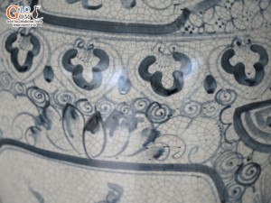 Đôi lộc bình men rạn nổi Tứ Cảnh Phúc Đức, cao 1m4