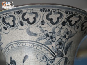 Đôi lộc bình men rạn nổi Tứ Cảnh Phúc Đức, cao 1m4