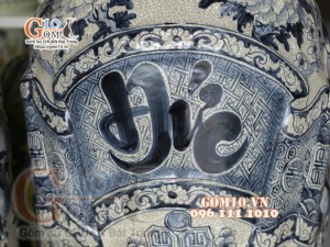 Đôi lộc bình men rạn nổi vẽ Phúc - Đức hàng vẽ kĩ 175cm (cả chân kê) 