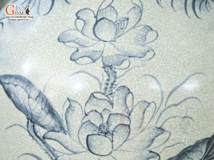 Đôi lộc bình men rạn vẽ Phúc Đức cao cấp, cao 1m40