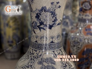 Đôi lộc bình men rạn, vẽ Tứ cảnh 1m6 – Hàng vẽ kĩ