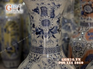 Đôi lộc bình men rạn, vẽ Tứ cảnh 1m6 – Hàng vẽ kĩ