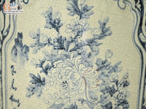 Đôi lộc bình men rạn vẽ Tứ Cảnh Phúc Đức, cao 1m40