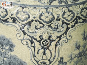 Đôi lộc bình men rạn vẽ Tứ Cảnh Phúc Đức, cao 1m40