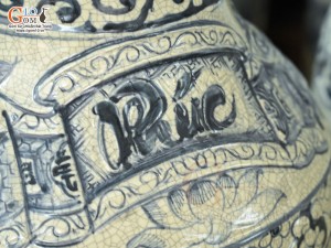 Đôi lộc bình men rạn vẽ Tứ Cảnh Phúc Đức, cao 1m40