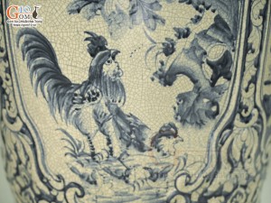 Đôi lộc bình men rạn vẽ Tứ Cảnh Phúc Đức, cao 1m40