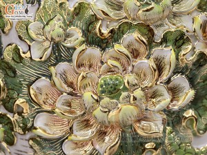 Đôi lộc bình men vân mây đắp nổi Phúc Đức vẽ vàng 24k cao cấp, cao 1m60