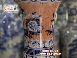 Đôi lộc bình vân giả gỗ, vẽ Tứ cảnh 1m6 – Hàng vẽ kĩ