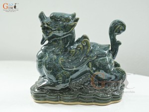 Đôi Nghê sứ men cẩm thạch, dài 19cm