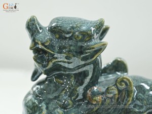 Đôi Nghê sứ men cẩm thạch, dài 19cm