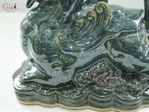 Đôi Nghê sứ men cẩm thạch, dài 19cm