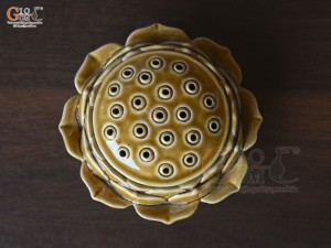 Đốt trầm men hoả biến Sen Cát Tường, đường kính 14,5cm