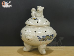 Đốt trầm men rạn Phúc Lộc Thọ