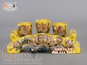 Kỷ ngai 3 Vàng đắp nổi Rồng - vẽ vàng 24k