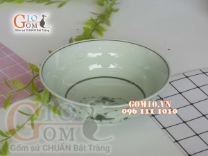 Bát tô loe họa tiết hoa Sắt, đường kính 21,5cm