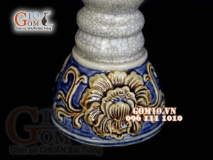 Đôi cây nến men rạn, cao 37cm