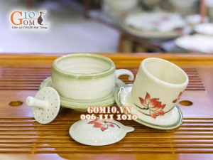Bộ phin cà phê men vuốt vẽ sen