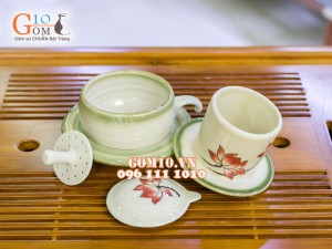 Bộ phin cà phê men vuốt vẽ sen