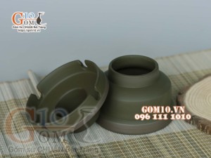 Gạt tàn gốm rêu chỉ nâu