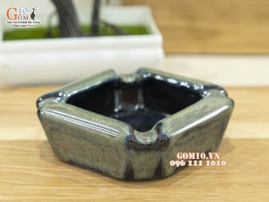 Gạt tàn men hỏa biến xanh ngọc
