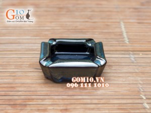 Gạt tàn men xanh ngọc thỏ