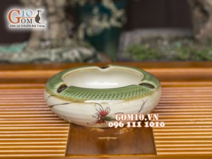 Gạt tàn tròn men vuốt vẽ chuồn