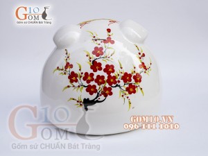 Heo sứ tiết kiệm dáng đứng màu trắng, 28cm