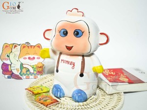 Khỉ sứ tiết kiệm màu trắng, cao 26cm