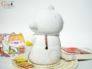 Khỉ sứ tiết kiệm màu trắng, cao 26cm